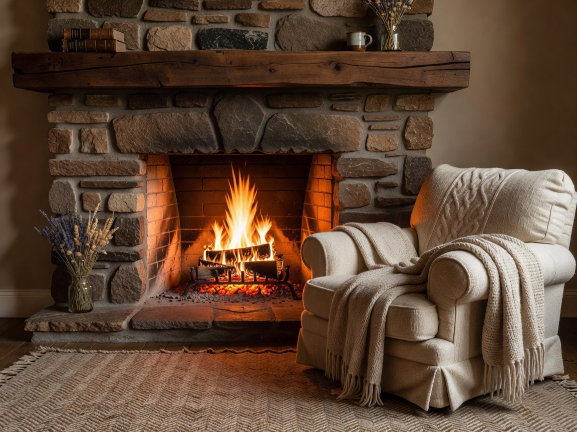 Cozy fireplace