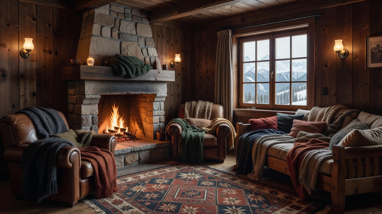 Cozy real interior of the Alpine Room