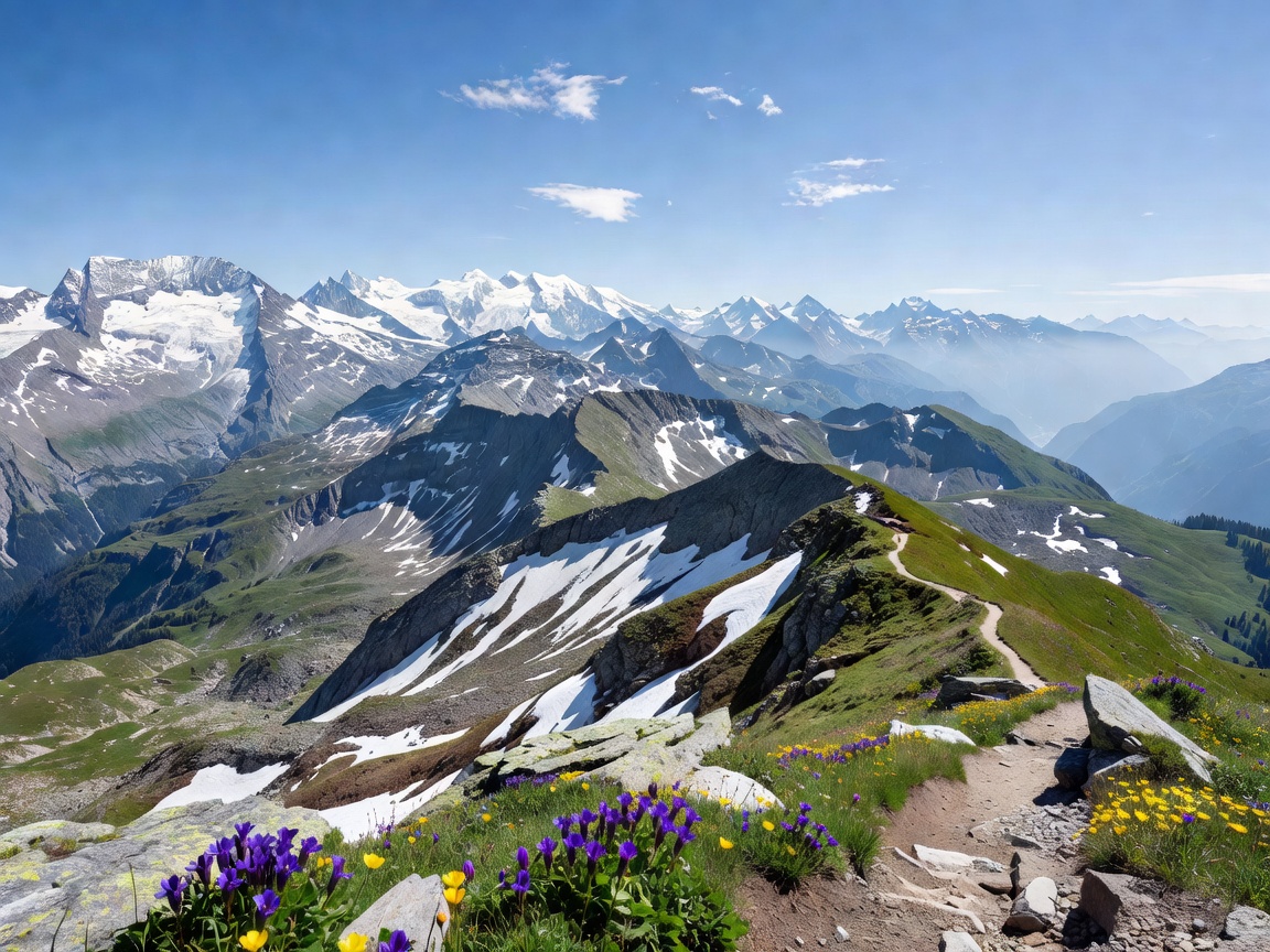Expansive view of the Swiss Alps for scenic exploration