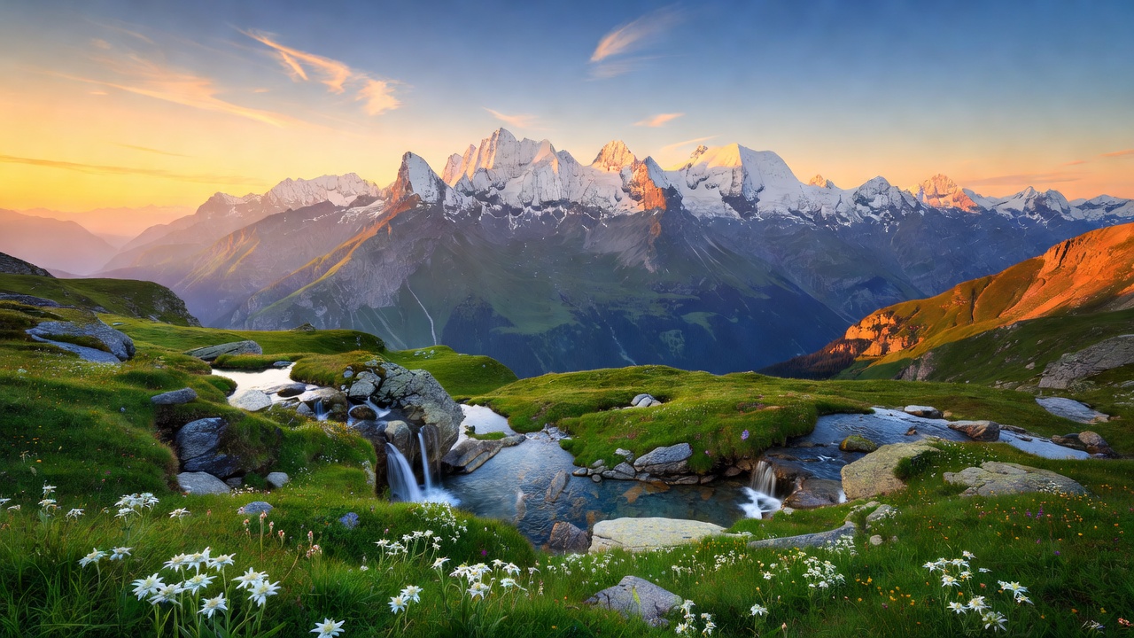 Scenic view of the Swiss Alps