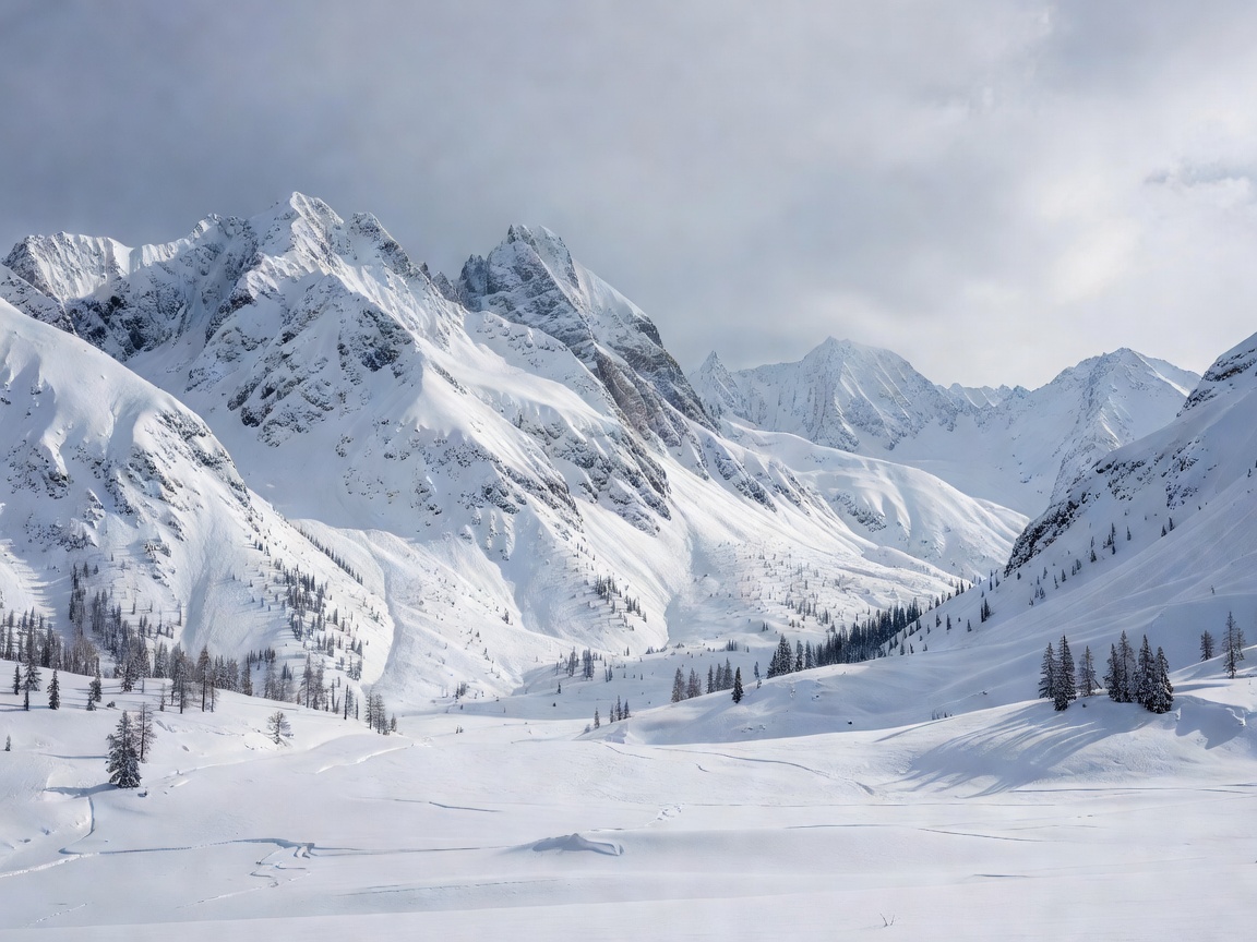Snowy mountain landscape