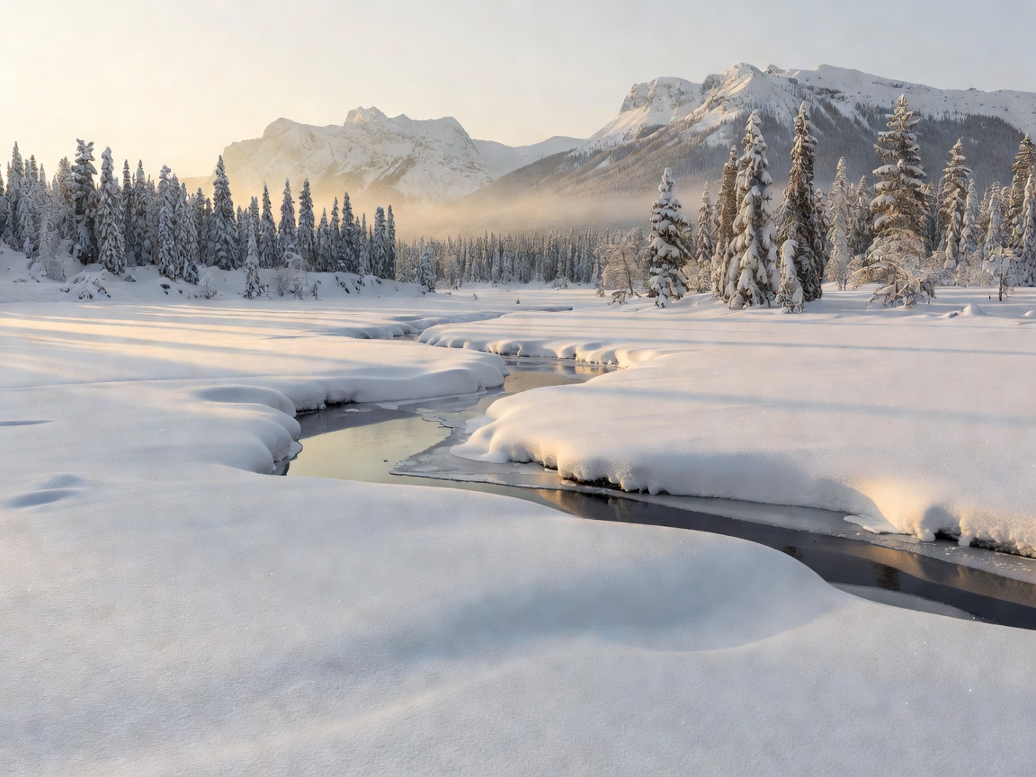 Snowy winter landscape representing winter escapes